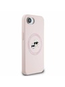 Karl Lagerfeld Karl Lagerfeld Liquid Silicone K&CH Heads MagSafe Rückseite Hülle für iPhone 16e Rosa