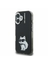 Karl Lagerfeld Karl Lagerfeld IML Aquarelle Choupette Rückseite Hülle für iPhone 16 Schwarz