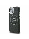 Karl Lagerfeld Karl Lagerfeld IML K&CH Heads Repeated Logo MagSafe Rückseite Hülle für iPhone 15 Schwarz