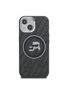 Karl Lagerfeld Karl Lagerfeld IML K&CH Heads Repeated Logo MagSafe Rückseite Hülle für iPhone 15 Schwarz
