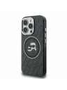 Karl Lagerfeld Karl Lagerfeld IML K&CH Heads Repeated Logo MagSafe Rückseite Hülle für iPhone 15 Pro Max Schwarz