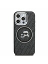 Karl Lagerfeld Karl Lagerfeld IML K&CH Heads Repeated Logo MagSafe Rückseite Hülle für iPhone 15 Pro Max Schwarz