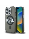 Karl Lagerfeld Karl Lagerfeld IML Glitter Karl and Choupette Sketch MagSafe Rückseite Hülle für iPhone 15 Pro Schwarz