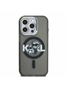 Karl Lagerfeld Karl Lagerfeld IML Glitter Karl and Choupette Sketch MagSafe Rückseite Hülle für iPhone 15 Pro Schwarz