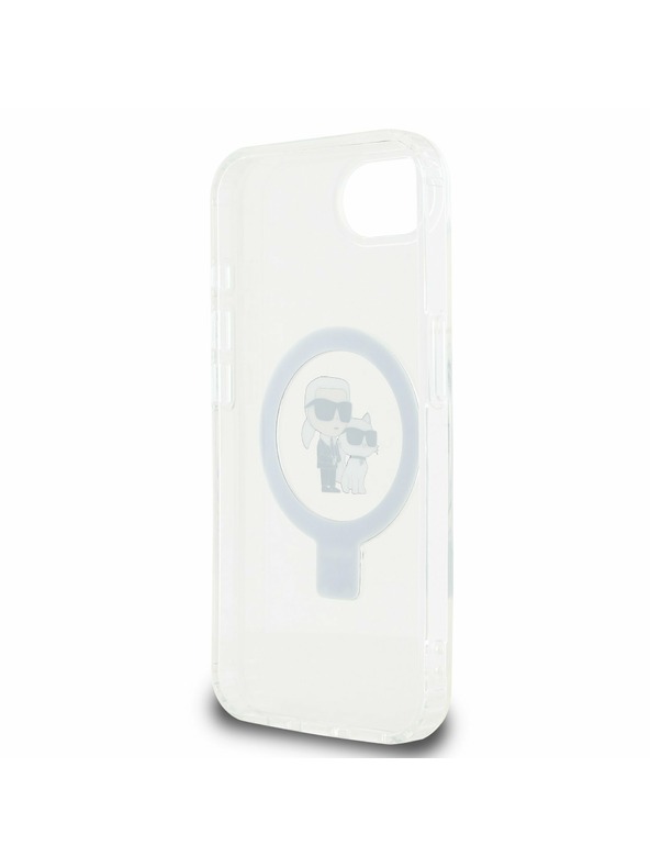 Karl Lagerfeld Karl Lagerfeld Ringstand Karl and Choupette MagSafe Rückseite Hülle für iPhone 16e Weiß