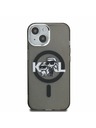 Karl Lagerfeld Karl Lagerfeld IML Glitter Karl and Choupette Sketch MagSafe Rückseite Hülle für iPhone 15 Schwarz