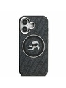 Karl Lagerfeld Karl Lagerfeld IML K&CH Heads Repeated Logo MagSafe Rückseite Hülle für iPhone 16 Schwarz