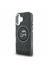 Karl Lagerfeld Karl Lagerfeld IML K&CH Heads Repeated Logo MagSafe Rückseite Hülle für iPhone 16 Schwarz