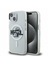 Karl Lagerfeld Karl Lagerfeld IML Glitter Karl and Choupette Sketch MagSafe Rückseite Hülle für iPhone 15 Transparent