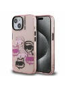 Karl Lagerfeld Karl Lagerfeld IML Multi K&CH Heads Rückseite Hülle für iPhone 15 Pink