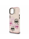 Karl Lagerfeld Karl Lagerfeld IML Multi K&CH Heads Rückseite Hülle für iPhone 15 Pink