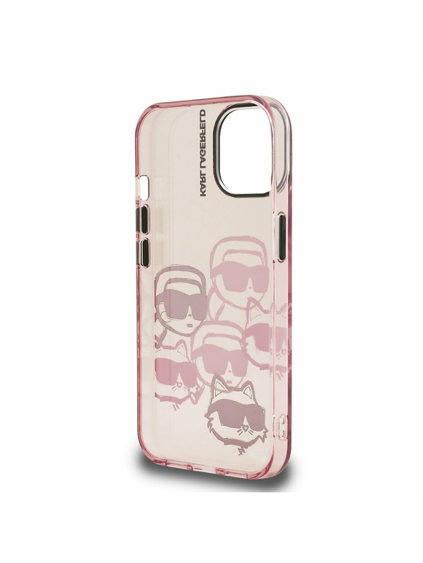 Karl Lagerfeld Karl Lagerfeld IML Multi K&CH Heads Rückseite Hülle für iPhone 15 Pink