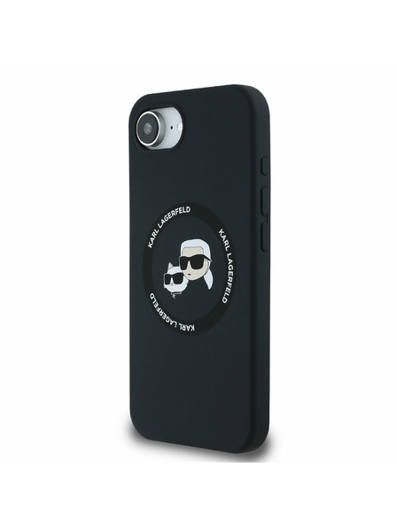 Karl Lagerfeld Karl Lagerfeld Liquid Silicone K&CH Heads MagSafe Rückseite Hülle für iPhone 16e Black