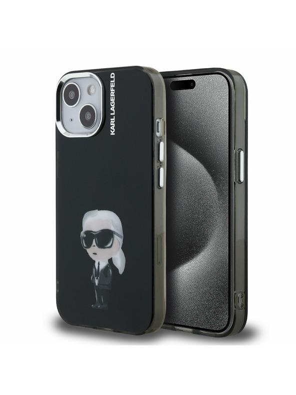 Karl Lagerfeld Karl Lagerfeld IML Aquarelle Karl Rückseite Hülle für iPhone 15 Black