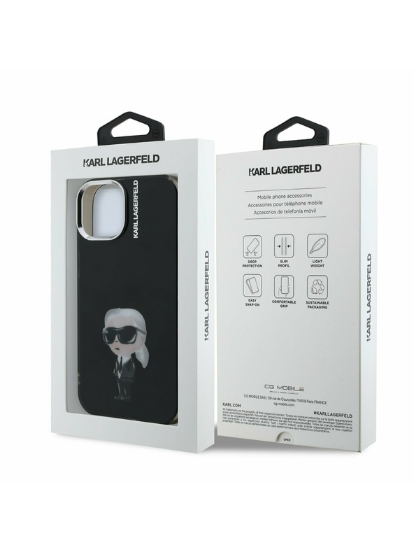 Karl Lagerfeld Karl Lagerfeld IML Aquarelle Karl Rückseite Hülle für iPhone 15 Black