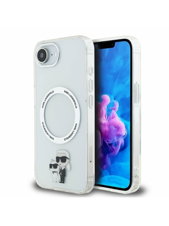Karl Lagerfeld Karl Lagerfeld IML Karl and Choupette MagSafe Rückseite Hülle für iPhone 16e Transparent