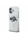 Karl Lagerfeld Karl Lagerfeld IML Glitter Karl and Choupette Sketch MagSafe Rückseite Hülle für iPhone 16 Transparent