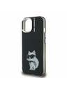 Karl Lagerfeld Karl Lagerfeld IML Aquarelle Choupette Rückseite Hülle für iPhone 15 Black