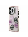 Karl Lagerfeld Karl Lagerfeld IML Multi K&CH Heads Rückseite Hülle für iPhone 15 Pro Max Pink