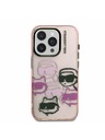 Karl Lagerfeld Karl Lagerfeld IML Multi K&CH Heads Rückseite Hülle für iPhone 15 Pro Max Pink
