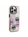 Karl Lagerfeld Karl Lagerfeld IML Multi K&CH Heads Rückseite Hülle für iPhone 15 Pro Max Pink