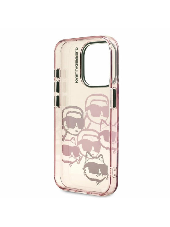 Karl Lagerfeld Karl Lagerfeld IML Multi K&CH Heads Rückseite Hülle für iPhone 15 Pro Max Pink