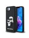 Karl Lagerfeld Karl Lagerfeld 3D Rubber Karl and Choupette Rückseite Hülle für iPhone 16e Black