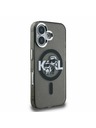 Karl Lagerfeld Karl Lagerfeld IML Glitter Karl and Choupette Sketch MagSafe Rückseite Hülle für iPhone 16 Black