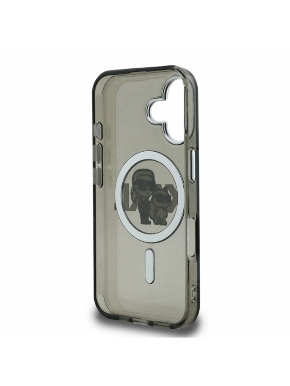 Karl Lagerfeld Karl Lagerfeld IML Glitter Karl and Choupette Sketch MagSafe Rückseite Hülle für iPhone 16 Black