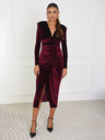 Edoti Midi-Kleid LIYA WELUR - dunkelrot