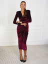 Edoti Midi-Kleid LIYA WELUR - dunkelrot