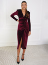 Edoti Midi-Kleid LIYA WELUR - dunkelrot