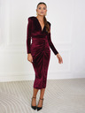 Edoti Midi-Kleid LIYA WELUR - dunkelrot