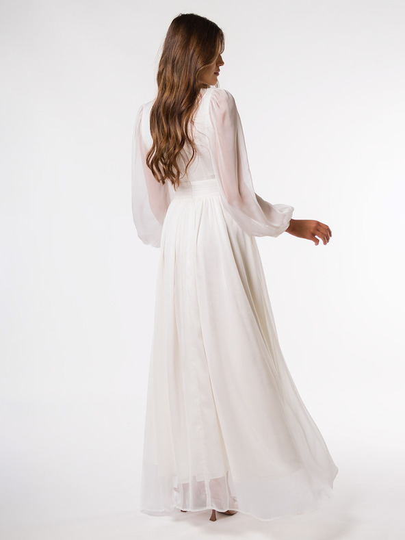 Edoti Weißes Maxi-Kleid SELENA