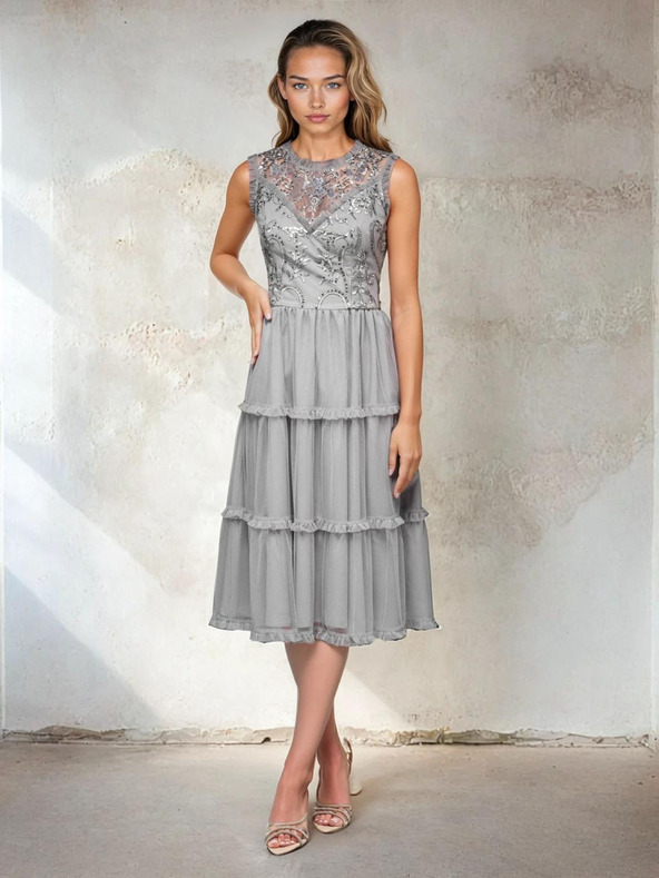 Edoti Midi-Kleid - grau