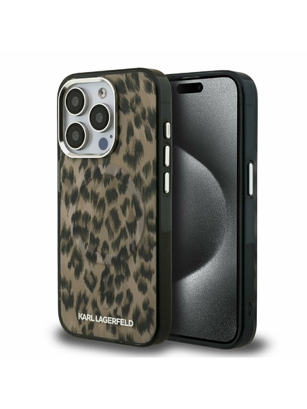 Karl Lagerfeld Karl Lagerfeld IML Leopard MagSafe Rückseite für iPhone 15 Pro Max Braun