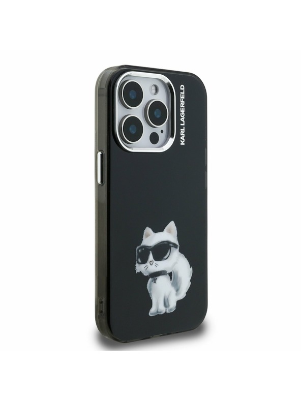 Karl Lagerfeld Karl Lagerfeld IML Aquarell Choupette Rückseite für iPhone 15 Pro Schwarz