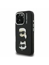 Karl Lagerfeld Karl Lagerfeld Genarbtes PU K&CH Köpfe Rückseite für iPhone 16 Pro Max Schwarz