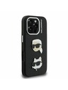 Karl Lagerfeld Karl Lagerfeld Genarbtes PU K&CH Köpfe Rückseite für iPhone 16 Pro Max Schwarz