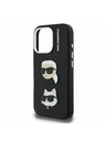 Karl Lagerfeld Karl Lagerfeld Genarbtes PU K&CH Köpfe Rückseite für iPhone 16 Pro Max Schwarz