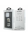 Karl Lagerfeld Karl Lagerfeld Genarbtes PU K&CH Köpfe Rückseite für iPhone 16 Pro Max Schwarz