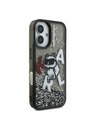 Karl Lagerfeld Karl Lagerfeld Liquid Glitter Scattered Choupette Rückseite für iPhone 16 Schwarz
