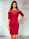 Edoti Damen-Minikleid mit dekolletem Ausschnitt und freien Schultern - Rot