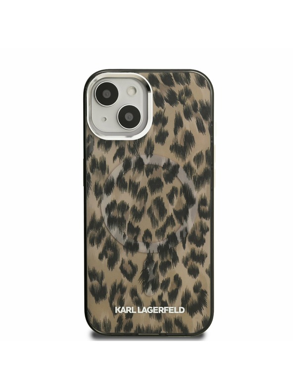 Karl Lagerfeld Karl Lagerfeld IML Leopard MagSafe Rückseite Hülle für iPhone 15 Brown