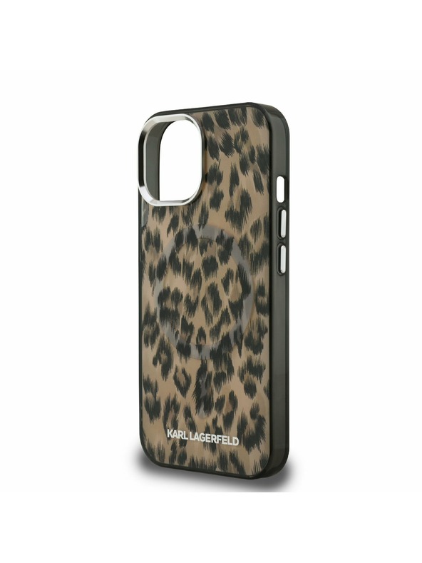 Karl Lagerfeld Karl Lagerfeld IML Leopard MagSafe Rückseite Hülle für iPhone 15 Brown