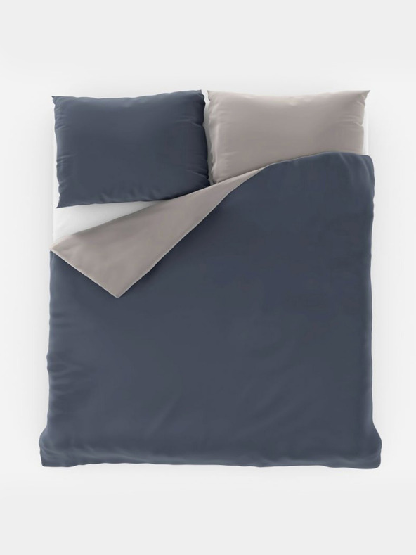 Kvalitex Satin-Verlängerte Bettwäsche LUXURY COLLECTION 140x220, 70x90cm dunkelgrau / hellgrau