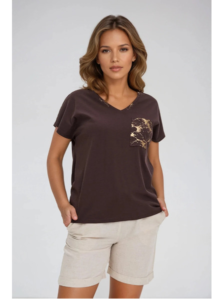 Moodo Damen Baumwoll-T-Shirt von Moodo – braun