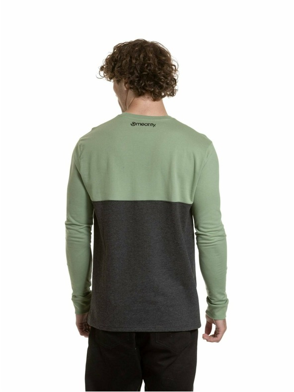 Meatfly Meatfly Herren-Langarmshirt Harvey Basil / Charcoal Heather