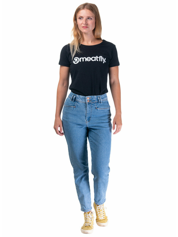 Meatfly Meatfly Damen-T-Shirt Ladies MF Logo A - Black | Größe M | 100% Baumwolle