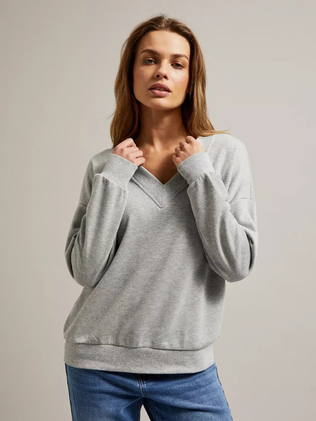 Moodo Damen-Sweatshirt grau meliert
